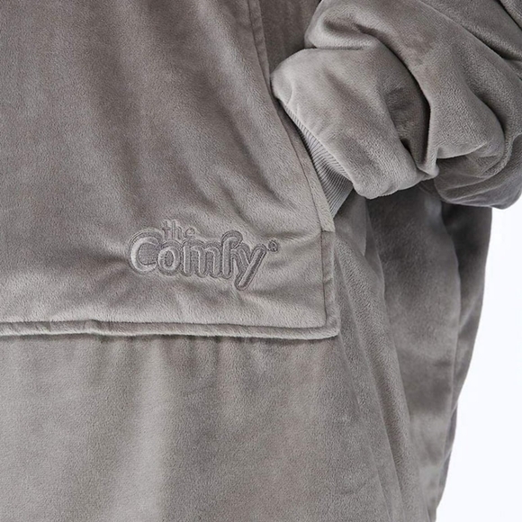 🆕The Comfy Original in Gray - Cozy Wearable Blanket Sherpa / Fleece Unisex OSFM - Picture 3 of 4